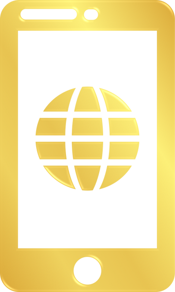 Gold Mobile Internet Icon